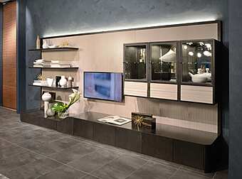 Sectional TV Wall Unit in Wood CARPANELLI Desyo Collection factory CARPANELLI from Italy