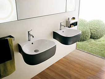 Wall mounted ceramic washbasin AGAPE Pear Collection factory Agape from Italy