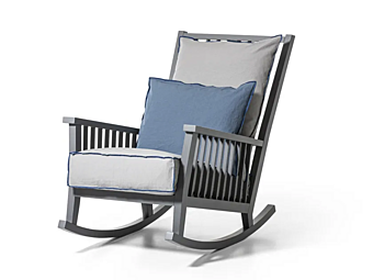 Rocking armchair with armrests gray fabric Gervasoni Gray 09 factory Gervasoni from Italy
