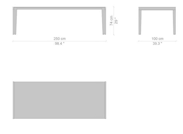 Extending Rectangular MDF Table Longplane CASSINA factory CASSINA from Italy. Foto №24