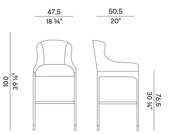 Leather stool with back Miura 776 AW Potocco 776/AW factory POTOCCO from Italy. Foto №3
