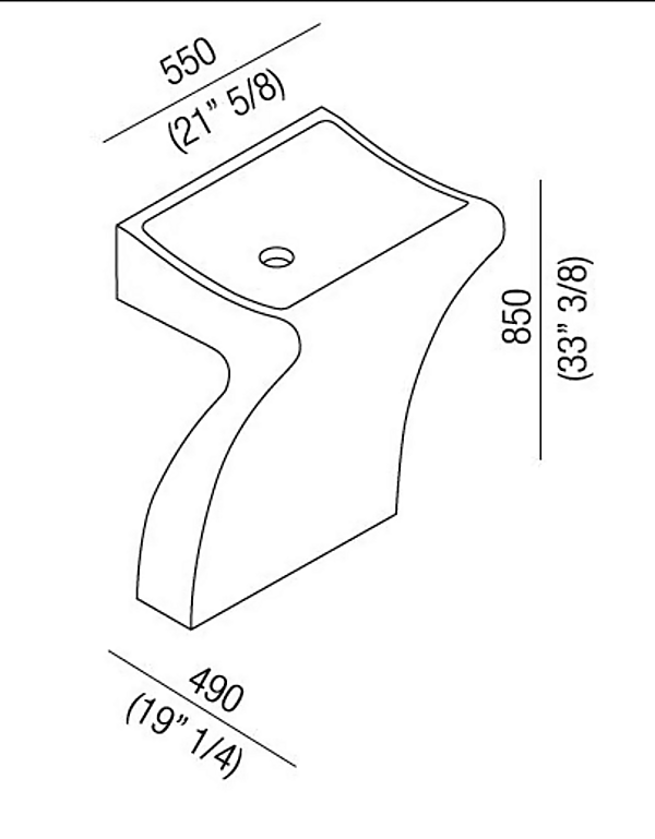 Rectangular marble washbasin AGAPE Lito 1 factory Agape from Italy. Foto №3