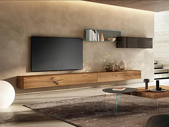 Wall Mounted Wooden Storage Unit LAGO 36E8 2663 2663 factory LAGO from Italy