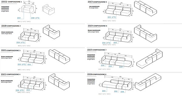 Modular fabric garden sofa with soft back VARASCHIN Belt factory VARASCHIN from Italy. Foto №20