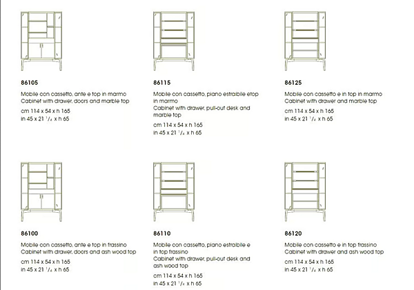 Wood and glass display cabinet GIORGETTI Shibusa 86100, 86105, 86110, 86115 factory GIORGETTI from Italy. Foto №6