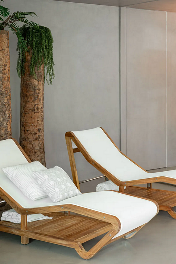 Teak chaise longue with soft back Atmosphera Infinity IN.LT. factory ATMOSPHERA from Italy. Foto №5