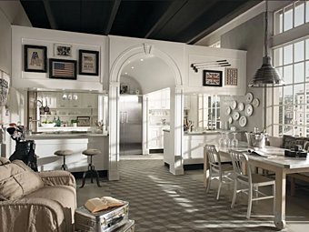 Fitted wooden kitchen Montserrat composition 01 MARCHI GROUP factory MARCHI CUCINE from Italy