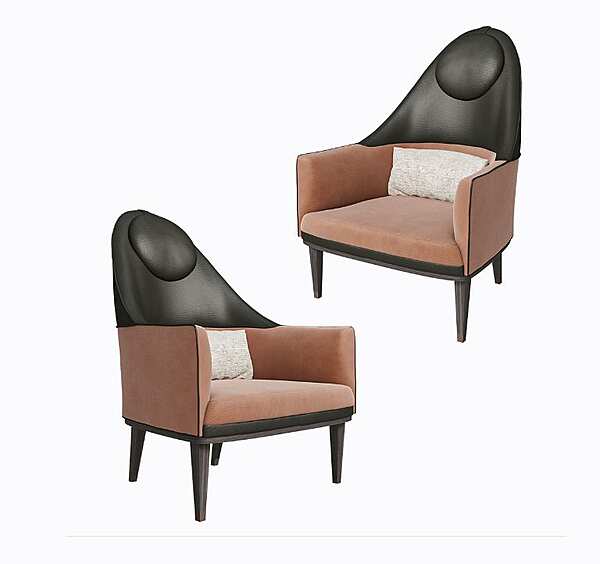 Nabuk armchair with headrest CPRN HOMOOD Dragonfly D675 factory CPRN HOMOOD from Italy. Foto №1