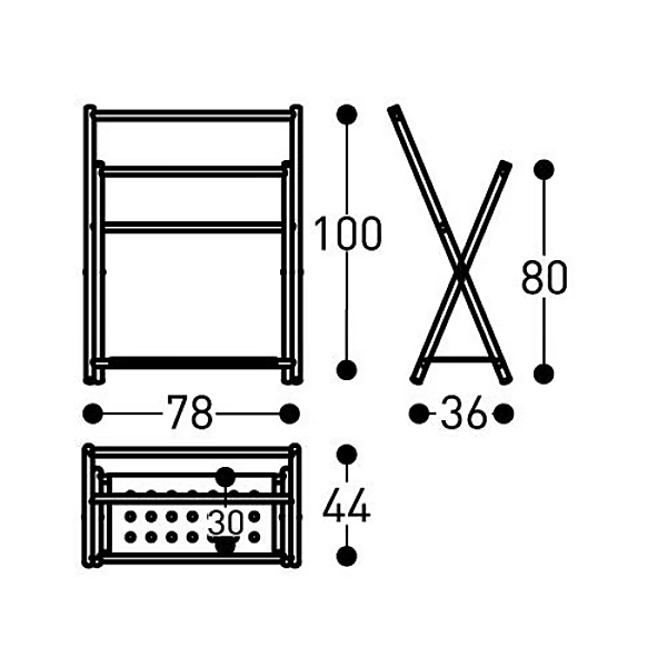 Standing towel rack made of powder-coated aluminum VARASCHIN Bahia factory VARASCHIN from Italy. Foto №4