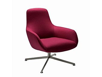 Swivel Bergere Armchair with Upholstered Back Kent 895 ZANOTTA