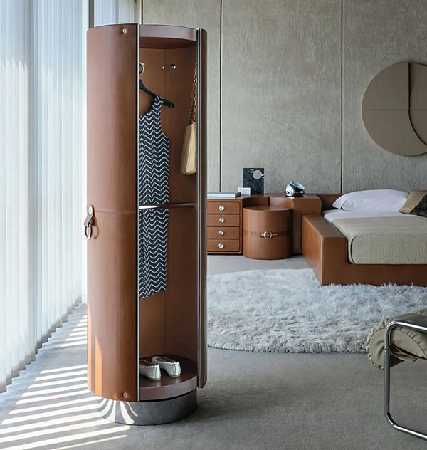 Mirrored leather wardrobe Tucroma i 4 Mariani factory i 4 Mariani from Italy. Foto №3