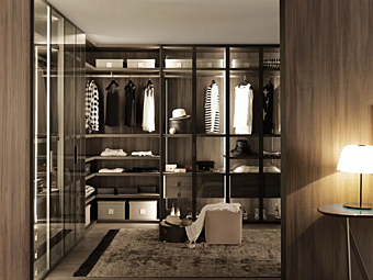 Sectional wooden walk-in wardrobe MisuraEmme Palo Alto factory MisuraEmme from Italy