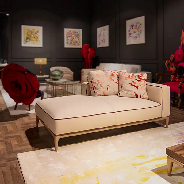 Upholstered Leather Day Bed Moon H FORMITALIA -Dormeuse-B factory FORMITALIA from Italy. Foto №2