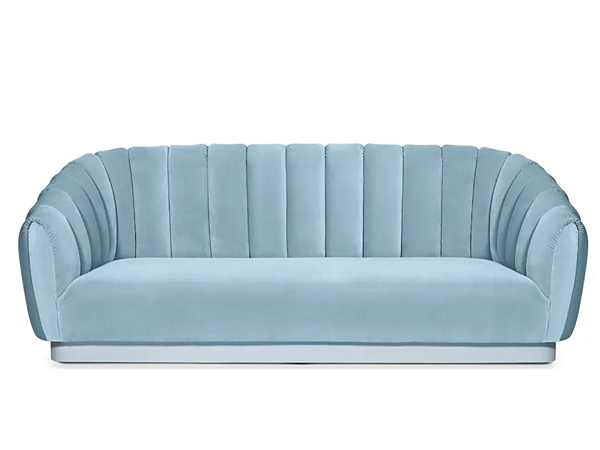3-seater velvet sofa with soft back BRABBU OREAS factory BRABBU from Italy. Foto №2