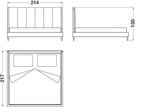 Nabuk bed with upholstered headboard Sesto Senso CPRN HOMOOD S503-S504-S505, BS103-BS104-BS105 factory CPRN HOMOOD from Italy. Foto №5