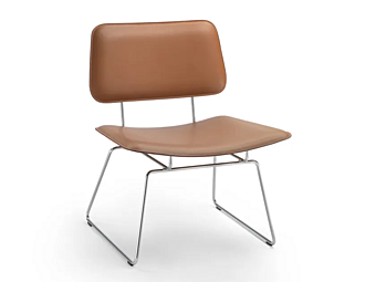 Sled Base Tanned Leather Easy Chair FLEXFORM Echoes SH factory FLEXFORM from Italy