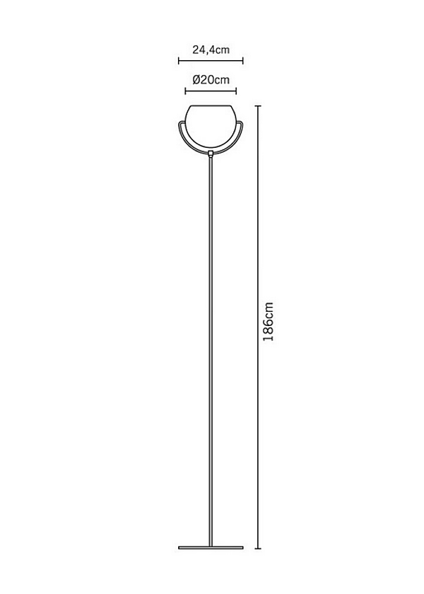 Adjustable Steel Floor Lamp Fabbian Beluga factory Fabbian from Italy. Foto №6