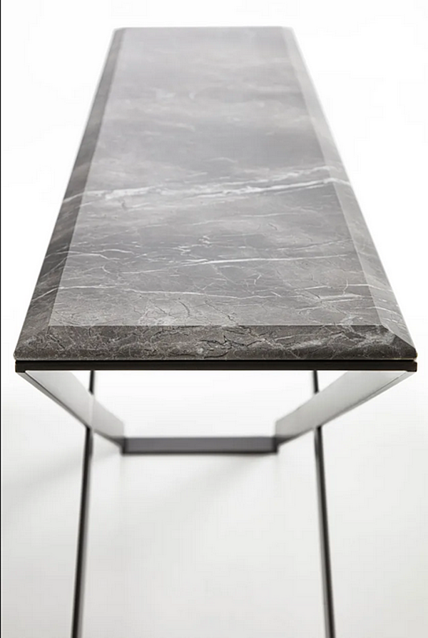 Rectangular console table in marble and steel Crossover ENRICO PELLIZZON factory ENRICO  PELLIZZONI from Italy. Foto №5