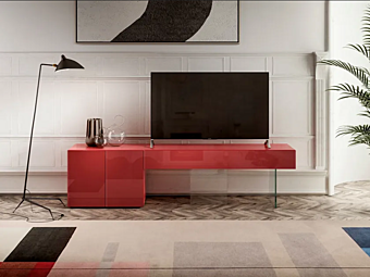 TV cabinet with wooden finish LAGO 36E8 0522 TV cabinet with wooden finish LAGO 36E8 0522 factory LAGO from Italy