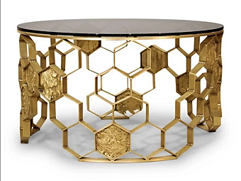 Round Brass Coffee Table BRABBU Manuk