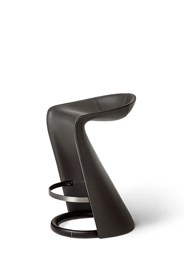 Leather stool with footrest GIORGETTI factory GIORGETTI from Italy. Foto №5