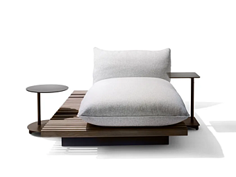 Sun Lounger in Afrormosia Wood Apsara GIORGETTI factory GIORGETTI from Italy