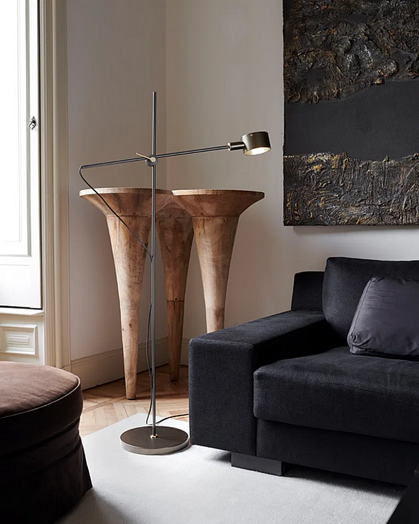 Adjustable metal floor lamp Oluce G O 352 factory Oluce from Italy. Foto №12