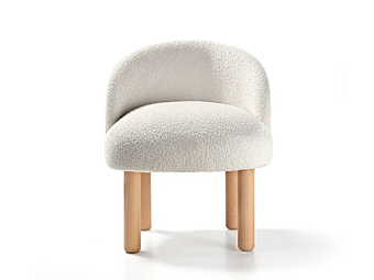 Upholstered Wooden Chair Pebble Nature Design Franco Mario