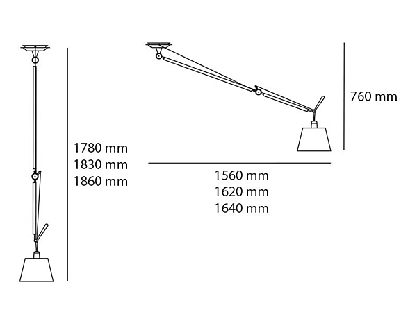 Dimmable Swivel Pendant Lamp Artemide Tolomeo Decentrata 0629000A factory Artemide from Italy. Foto №5