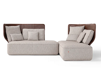 Corner sectional sofa with high back Wazaa AMURA AM081.122+122 factory AMURA from Italy