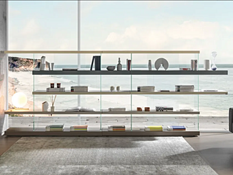 Sectional bookcase in wood LAGO Air 0558 Sectional bookcase in wood LAGO Air 0558 factory LAGO from Italy