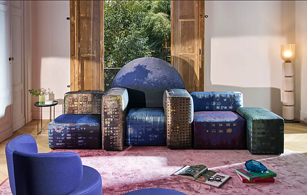 Sectional sofa with upholstered back CASSINA Notturno a New York factory CASSINA from Italy. Foto №4