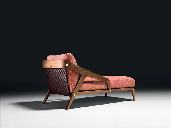 Day bed with fabric upholstery and walnut frame Black Tie Frise FRI16 factory Black Tie from Italy. Foto №2