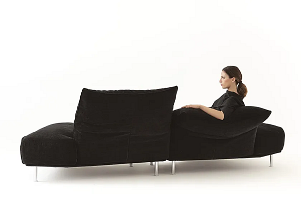 Sectional sofa with upholstered back Edra Standalto factory EDRA from Italy. Foto №13