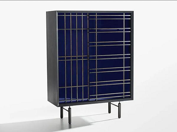 Wood and glass highboard with sliding doors Potocco SEN 886 MA 886/MA factory POTOCCO from Italy. Foto №3