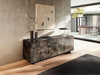 Glass sideboard with sliding doors LAGO Plenum XGlass 0833