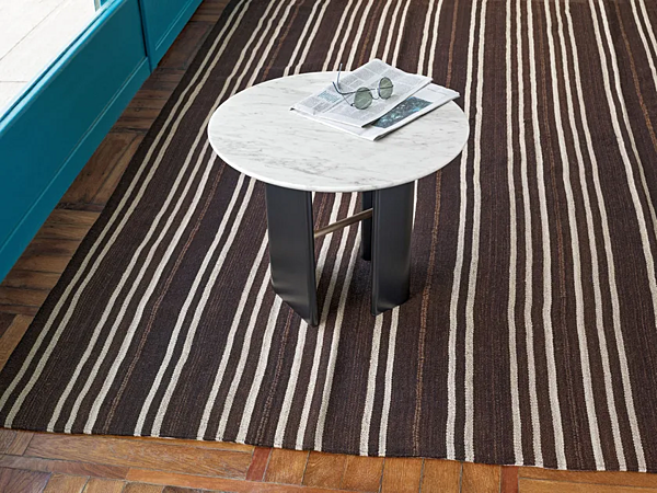 Round steel coffee table with marble top Potocco Double L 952 TC 952/TC factory POTOCCO from Italy. Foto №3