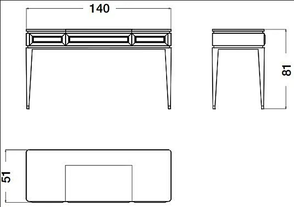 Wooden dressing table blue moon collection CPRN HOMOOD B113 factory CPRN HOMOOD from Italy. Foto №4