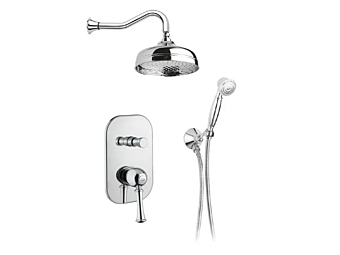 Recessed Steel Shower Set with Hand Shower and Overhead Shower Gaia Mobili Aston Recessed Steel Shower Set with Hand Shower and Overhead Shower Gaia Mobili Aston factory GAIA from Italy