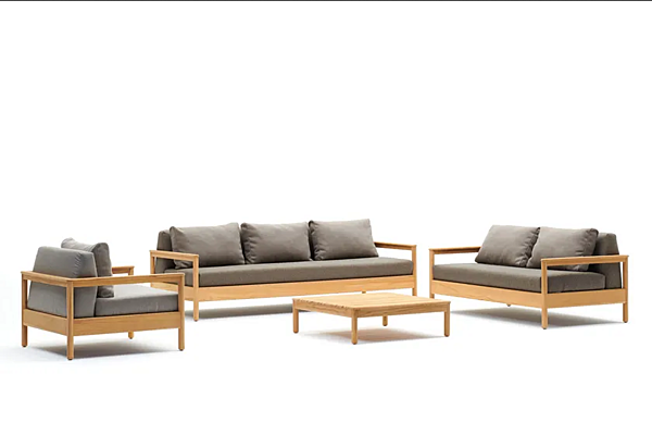 Teak 3-Seater Garden Sofa Bali VARASCHIN 2383, 2383A factory VARASCHIN from Italy. Foto №4