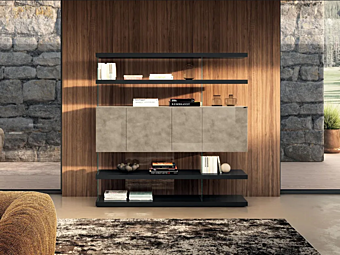 Freestanding wood and glass bookcase with doors LAGO AIR 2685 26856 Freestanding wood and glass bookcase with doors LAGO AIR 2685 26856 factory LAGO from Italy