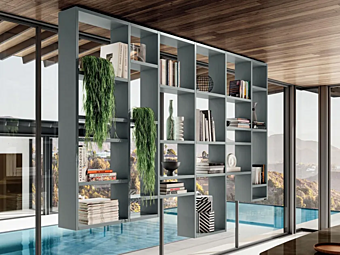 Floating wooden bookcase 30mm Weightless LAGO 1246 1246 factory LAGO from Italy