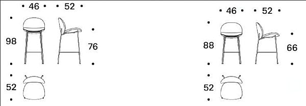 High Fabric Stool with Back Ola Saba factory SABA from Italy. Foto №3