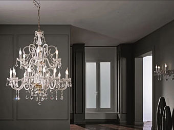 Chandelier with Swarovski crystals Euroluce Lampadari Epoca L12 6 Chandelier with Swarovski crystals Euroluce Lampadari Epoca L12 6 factory EUROLUCE LAMPADARi from Italy
