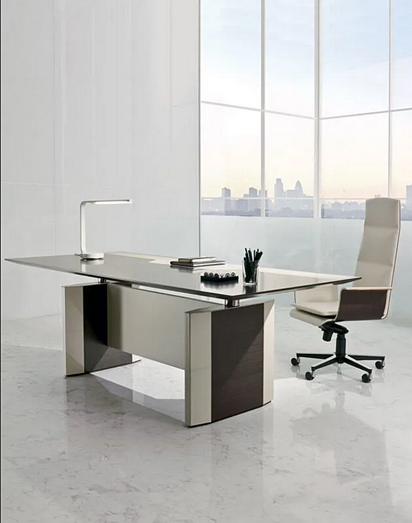 Rectangular wooden executive desk Symetria i 4 Mariani factory i 4 Mariani from Italy. Foto №9