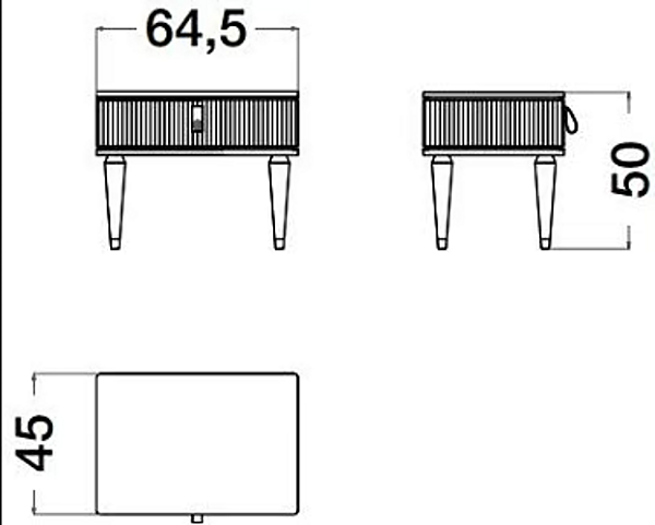 Wood veneer bedside table with drawers CPRN HOMOOD Cocoon C309 factory CPRN HOMOOD from Italy. Foto №5