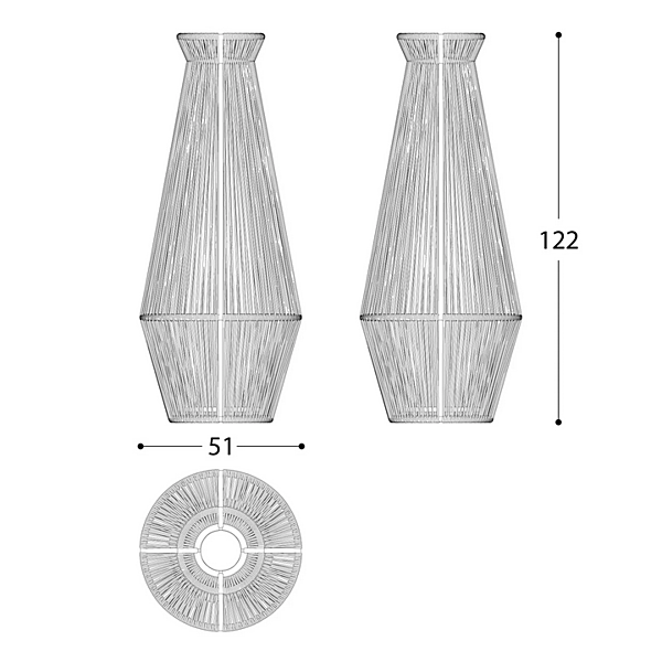 Cordless LED Floor Lamp Synthetic Fibre VARASCHIN Cricket 14890, 14891 factory VARASCHIN from Italy. Foto №6