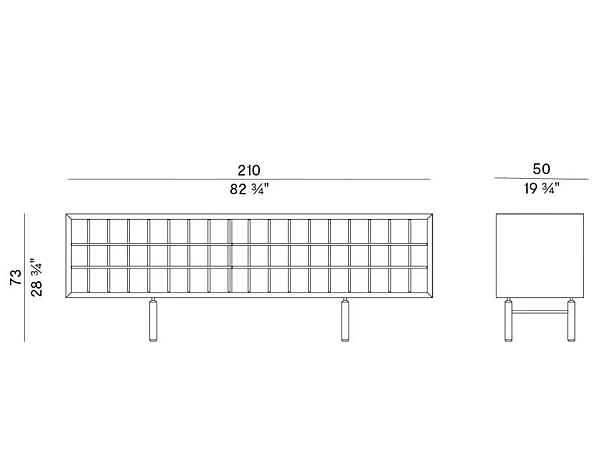 Wood and glass sideboard with sliding doors Potocco SEN 886 MA 886/MB factory POTOCCO from Italy. Foto №4
