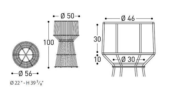 High Round Aluminium Plant Pot Cricket VARASCHIN 2993 factory VARASCHIN from Italy. Foto №5