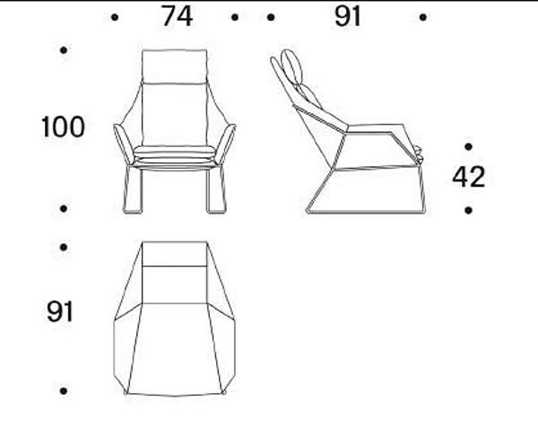 High Back Fabric Armchair New York Saba factory SABA from Italy. Foto №9